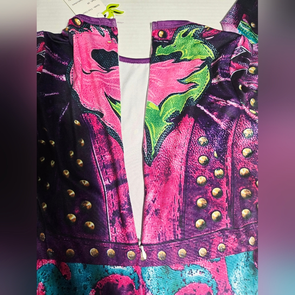 Descendants Mal Costume Little Girls 3D Printed Jumpsuit Party Dress Up 120 - Picture 4 of 10
